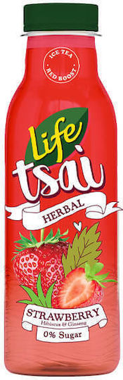 Life Red Boost Ice Tea Φράουλα, Ιβίσκος, Ginger Χωρίς Ανθρακικό & Ζάχαρη 500ml