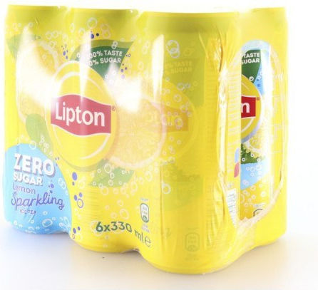 Lipton Ice Tea Λεμόνι με Ανθρακικό, Χωρίς Ζάχαρη σε Κουτί 6x330ml