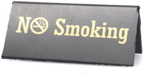 PVC No Smoking Black Gold Letters 10x5