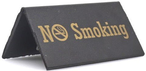 PVC No Smoking Black Gold Letters 10x5