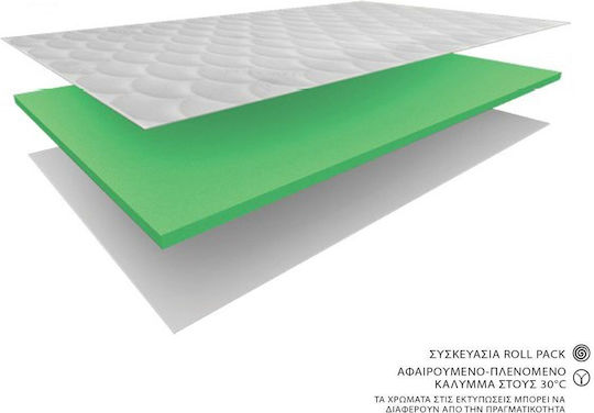 Eco Sleep Matratzentopper Cellfoam gesteppt Einzel Schaumstoff mit Abnehmbarem Bezug 90x190x4cm