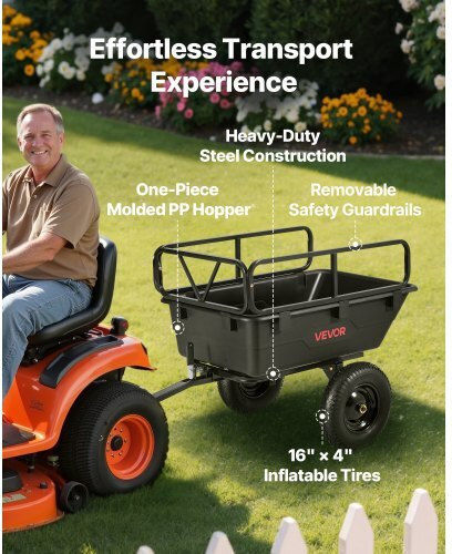 Trailer Garden Cart Plastic Four-wheel with Maximum Load Weight 226kg