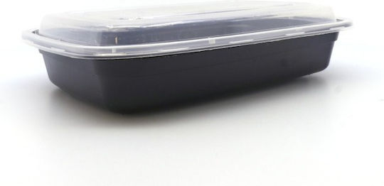 American Type Microwave Container + Lid 750ml 50pcs Black