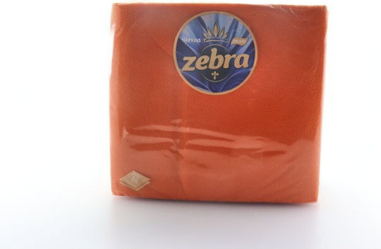 Zebra Χαρτοπετσέτα Πορτοκαλί 33x33εκ. 35τμχ