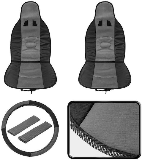 Car Seat Back Set 2pcs Polyester Gray