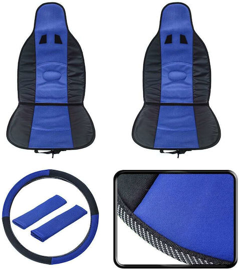 Car Seat Back Set 2pcs Polyester Blue