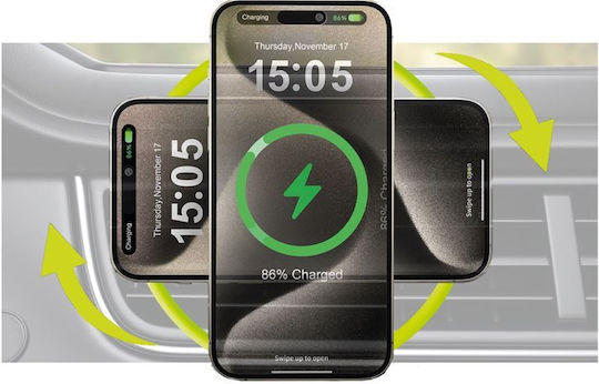 Mobile Origin Auto Handyhalterung mit Magnet und Kabelloses Laden MagSafe Schwarz