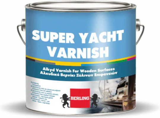 Berling Super Yacht Varnish Βερνίκι Επιφάνειας Διαλύτου Άχρωμο Σατινέ 750ml
