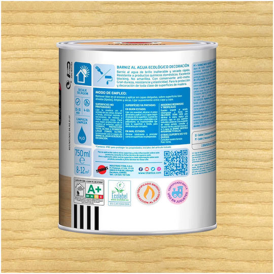 Titanlux Barniz al Agua Ecologico Decoracion Polyurethan Farblos Matt 750ml