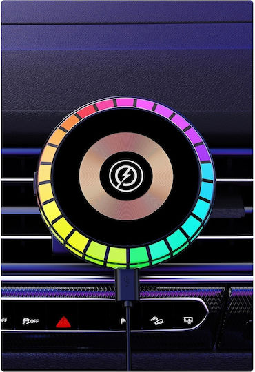 Suport Magnetic pentru Telefon Auto Idealstore Încărcare Wireless Model Universal Orice Tip de Telefon Lumină Ambientală RGB Multicolor pentru Jocuri