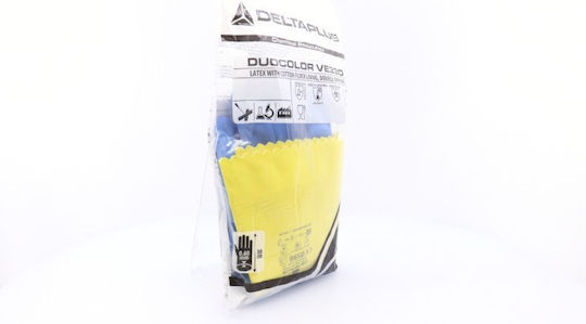 Delta Plus Duocolor Wasserdicht Arbeitshandschuhe Blau Latex/Baumwolle 1Stück