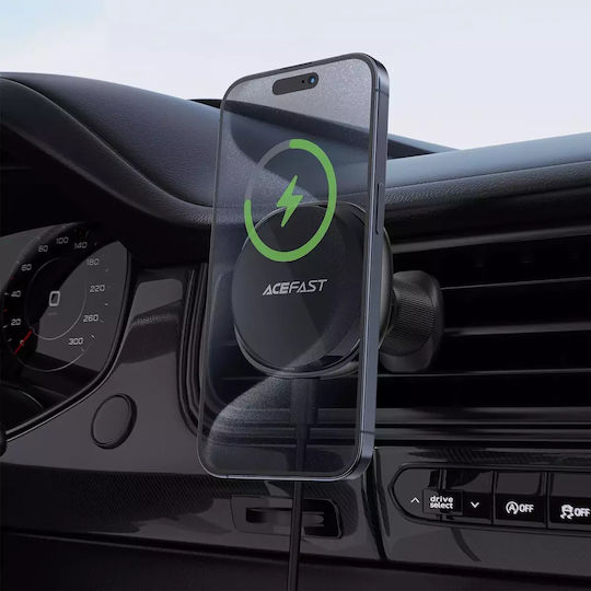Acefast Car Mobile Mount with Adjustable Hooks and Wireless Charging Black