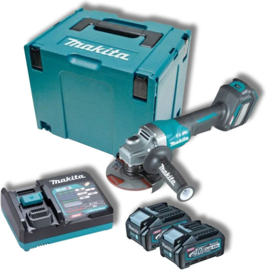 Makita GA029GM201 Τροχός 125mm Μπαταρίας Brushless με Ρύθμιση Στροφών 2x4Ah