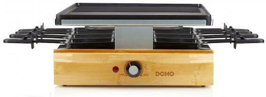 Domo Tischplatte Elektrogrill Raclette Glatte und Geriffelte Platte 1200W mit einstellbarem Thermostat 47.6cmx23.8cmcm