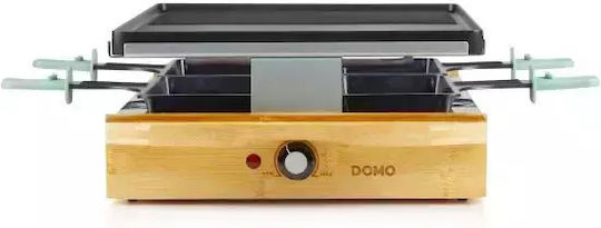 Domo Tischplatte Elektrogrill Raclette Glatte und Geriffelte Platte 1200W mit einstellbarem Thermostat 47.6cmx23.8cmcm