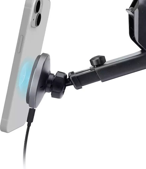 SBS Βάση Κινητού Αυτοκινήτου Smartphone Holder με Μαγνήτη και Ασύρματη Φόρτιση Μαύρη