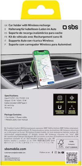 SBS Suport Auto pentru Telefon cu magnet MagSafe Neagră