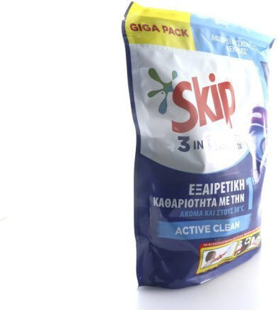 Skip Active Clean Απορρυπαντικό Ρούχων (48 Κάψουλες)
