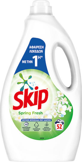 Skip Spring Fresh Υγρό Απορρυπαντικό για Χρωματιστά Ρούχα (52 Μεζούρες)