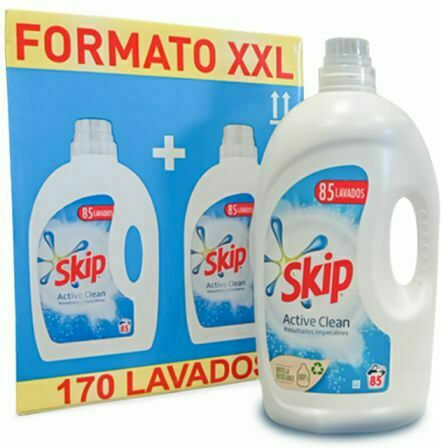 Skip Active Clean Υγρό Απορρυπαντικό για Χρωματιστά Ρούχα (85 Μεζούρες) 2τμχ