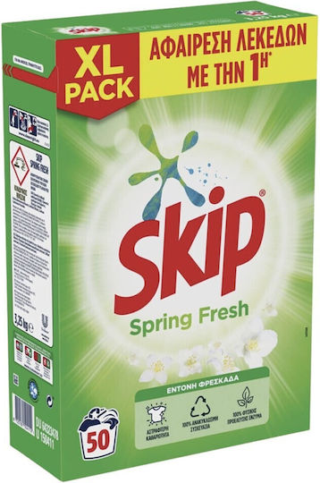 Skip Spring Fresh Απορρυπαντικό Ρούχων σε Σκόνη 3.25lt (50 Μεζούρες)