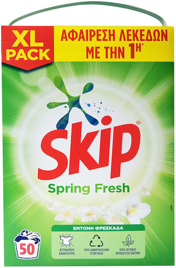 Skip Spring Fresh Απορρυπαντικό Ρούχων σε Σκόνη 3.25lt (50 Μεζούρες)