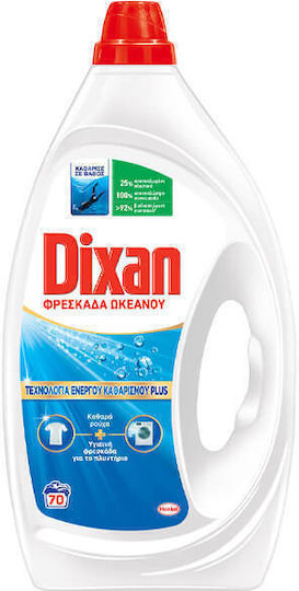 Dixan Universal Gel Liquid Laundry Detergent with Fragrance Ocean Freshness 3.5lt (70 Measuring Cups)