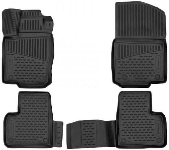 Novline Set of Front and Rear Mats 4pcs Tray Type for Mercedes-Benz GLE Renault Coupe Hyundai Coupe 2015-2019 Black