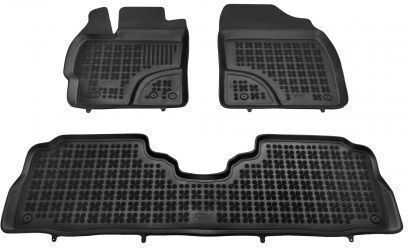 Rezaw Plast Set of Front and Rear Mats 3pcs Tray Type for Toyota Prius 2011-2015 Black