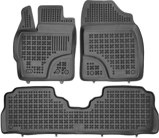 Rezaw Plast Set of Front and Rear Mats 3pcs Tray Type for Toyota Prius 2011-2015 Black