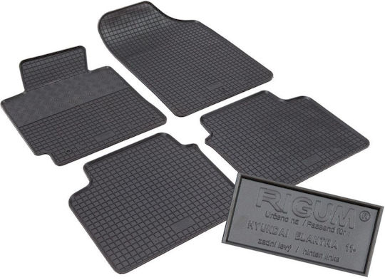 Rigum Set of Front and Rear Mats 4pcs for Hyundai Elantra 2010 2015 Black