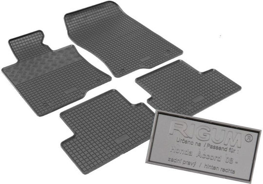 Rigum Set of Front and Rear Mats 4pcs for Honda Accord 2008 2012 Black