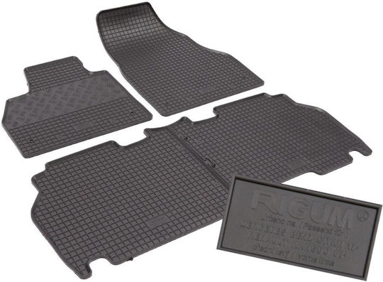 Rigum Set of Front and Rear Mats 4pcs for Mercedes-Benz Citan Renault Kangoo 2008-2021 Black