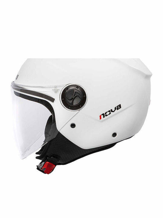 Nova OF232 Gloss White Children's Motorcycle Helmet Jet ECE 22.06 980gr