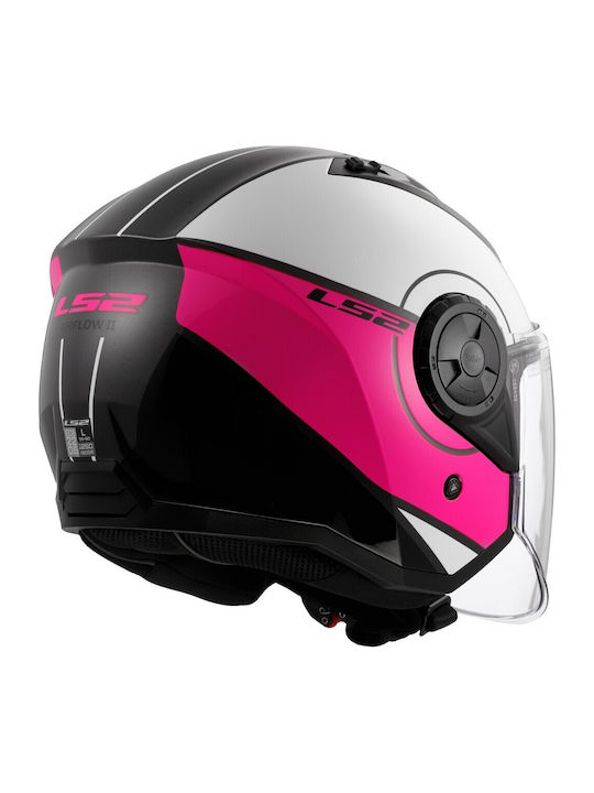 LS2 Airflow II Cover Gloss White/Pink Motorcycle Helmet Jet ECE 22.06 1200gr