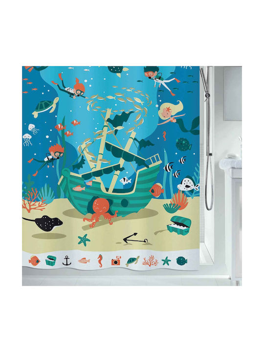 Spirella Pirates Perdea de Baie Țesătură 180x200cm Multicoloră