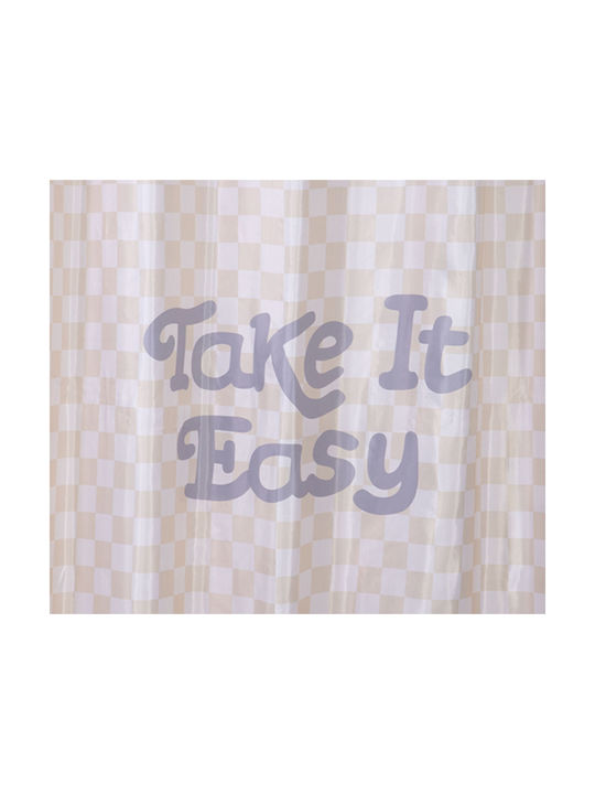Nef-Nef Homeware Easy Shower Curtain 180x180cm Beige