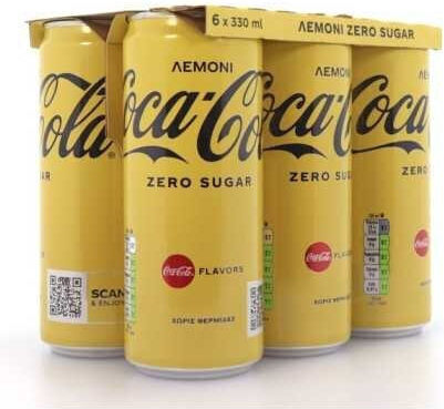 Coca-Cola Zero Lemon Кола с Газировка Без Захар в Кутия 6x330ml