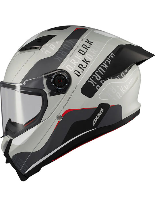 Axxis Fenix White/Grey Gloss Ork C2 Κράνος Μηχανής Full Face DOT / ECE 22.06 με Sunvisor