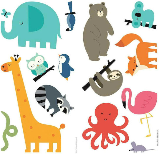 RoomMates Decor Kids Wall Decor Sticker Animals Globe RMK4115 40x11cm 28 Pieces