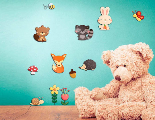 Ango Kinder Wandsticker Wand 3D Schaumstoff Happy Forest