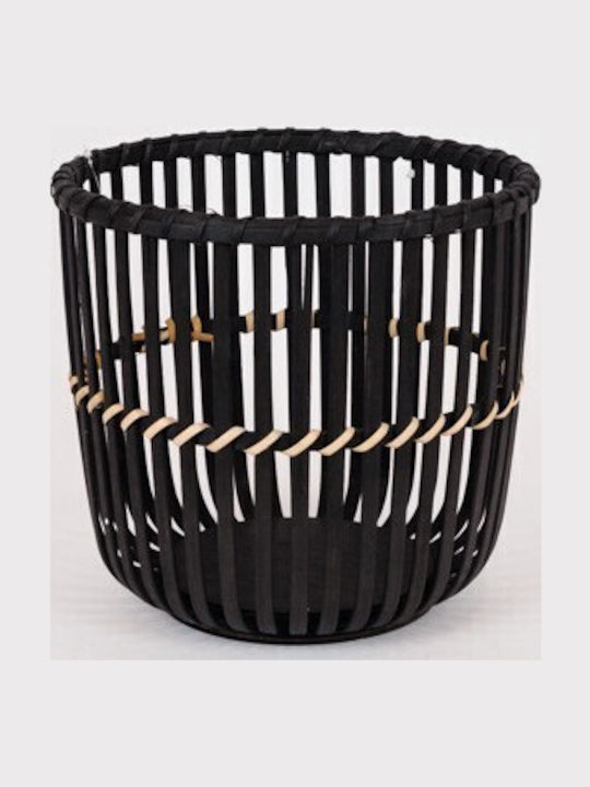 Set of Decorative Baskets Straw Black 32x32x28cm 2pcs
