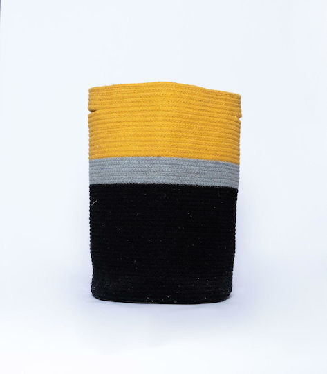 Palamaiki Hil Decorative Basket Fabric with Handles Black/Yellow With Handles 35x35x45cm