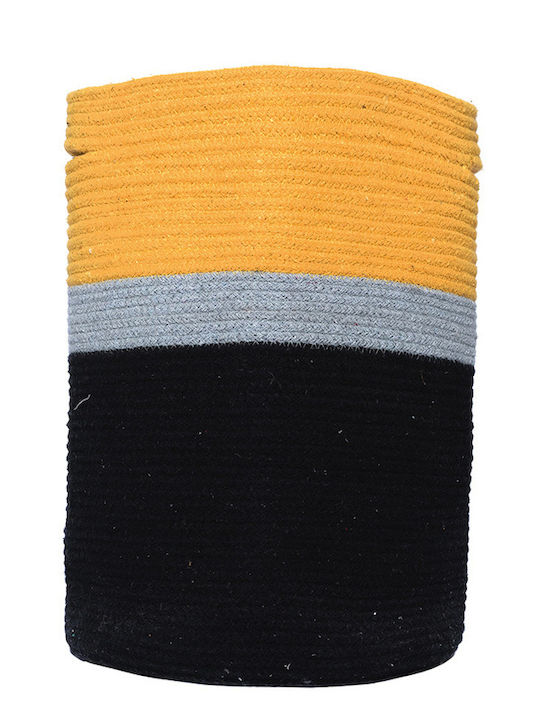 Palamaiki Hil Decorative Basket Fabric with Handles Black/Yellow With Handles 35x35x45cm