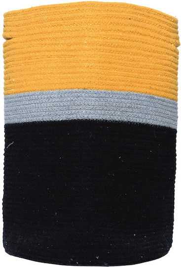 Palamaiki Hil Decorative Basket Fabric with Handles Black/Yellow With Handles 35x35x45cm