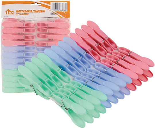 TnS Clothespins made of Plastic 24pcs Multicolour