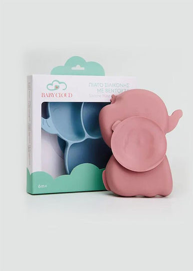 Baby Cloud Ελεφαντάκι Παιδικό Πιάτο Φαγητού από Σιλικόνη Ροζ