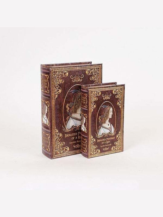 Estheti Home S/2 Decorative Wooden Brown Boxes 27x18x7cm 819-00290