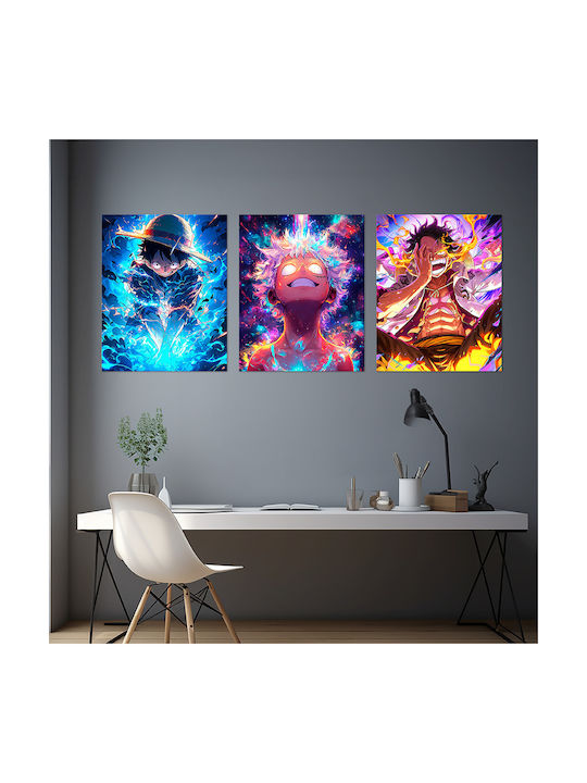 Canvas Painting One Piece Monkey D Luffy Flame Frenzy Knv2706 65cm X 95cm