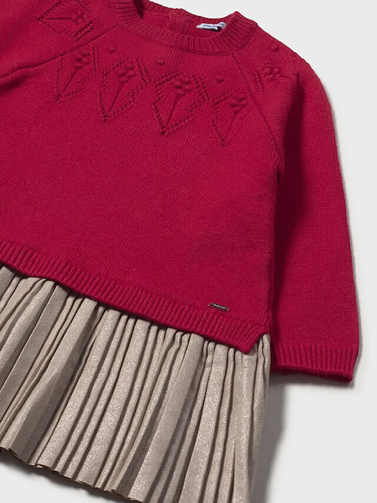Kinderkleid Langärmelig Knitted Red